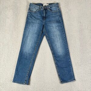 Ichi Twiggy Raven Jeans Womens 28x27 Blue Straight Leg Mid Rise Cropped Ankle